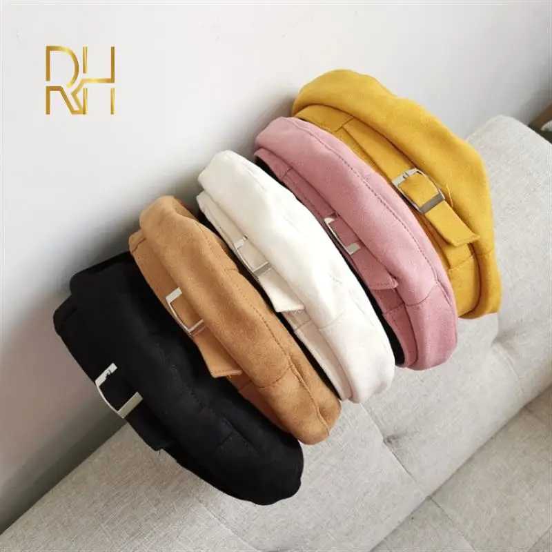 Женский берет для девочек теплая замшевая восьмиугольная плоская шапка осенне