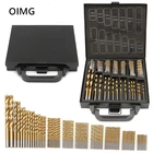 OIMG 99 шт. набор спиральных Сверл с титановым покрытием покрытая поверхность 118 градусов для сверления древесины тонкий металл DIY для домашнего использования с коробкой