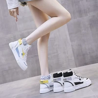womens shoes thick bottom high top sneakers new white black vulcanized shoes antiskid comfortable leisure sneakers kaoui shoes