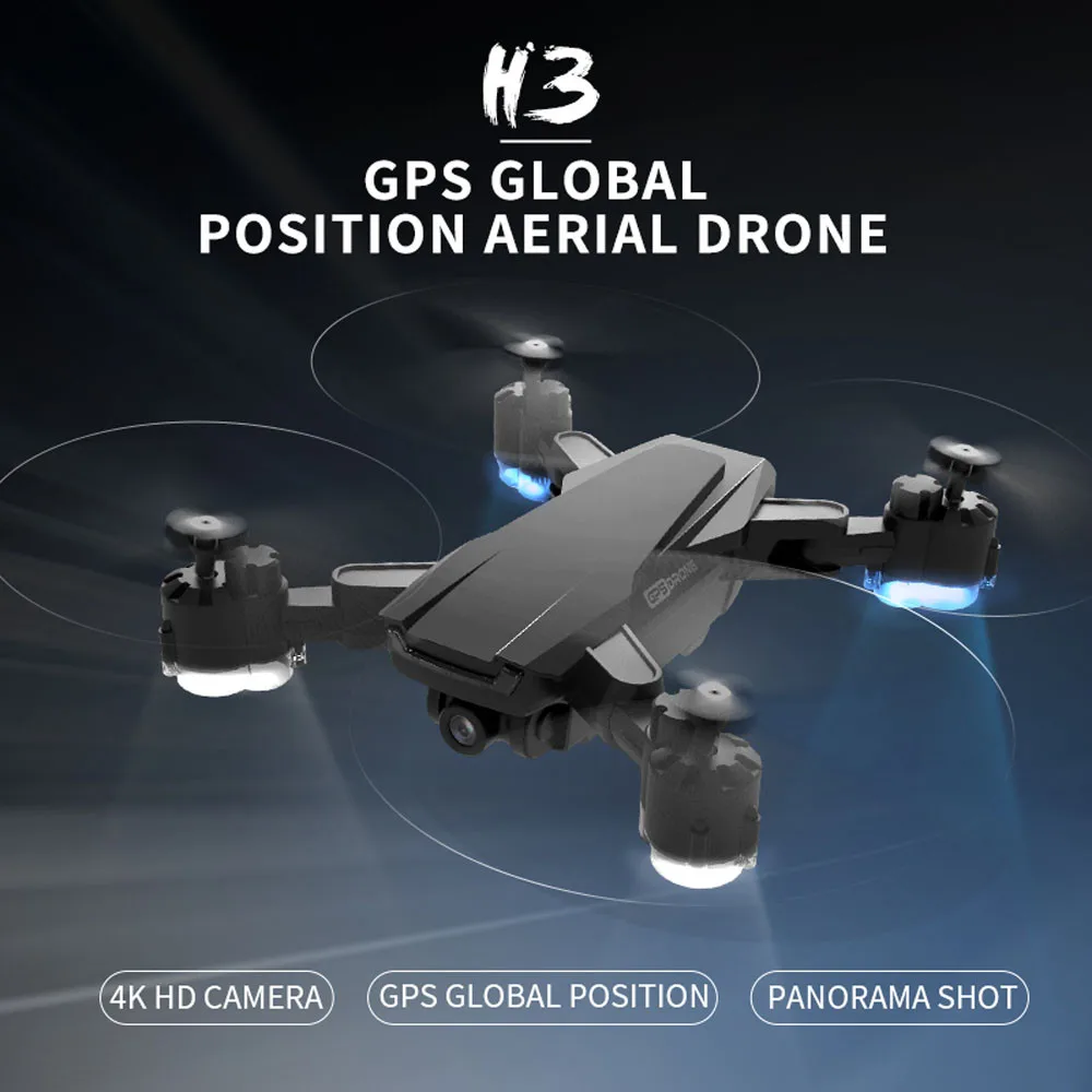Новый H3 gps Дрон 4K HD Двойная камера 5G Wifi FPV RC Квадрокоптер аксессуары для детей