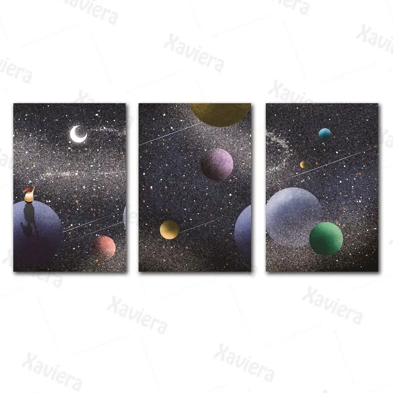 

Cosmic Planet Posters Space Moon Posters and Prints Cartoon Art Wall Decoration Canvas Painting Children's Room Home Decoration