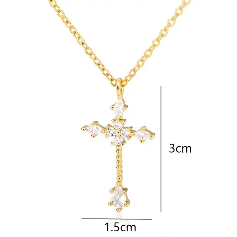 Хрустальный крест ожерелье классические ожерелья для женщин цепочка из