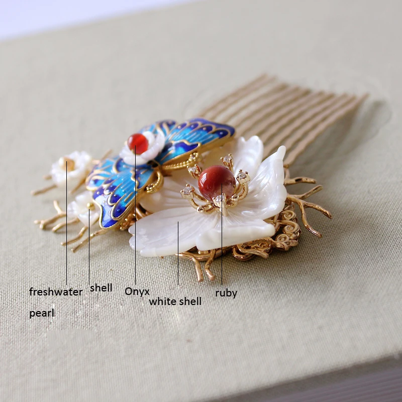 Перегородчатые шпильки для волос из полудрагоценных камней | Украшения и