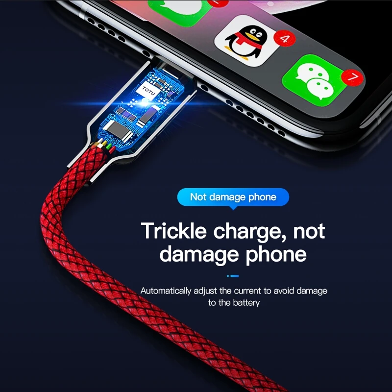 TOTU, популярный интеллектуальный usb-кабель для быстрой зарядки и отключения питания для Iphone Xs Max, зарядный кабель для Iphone X, 8, 7, 6 Plus, зарядное устройство