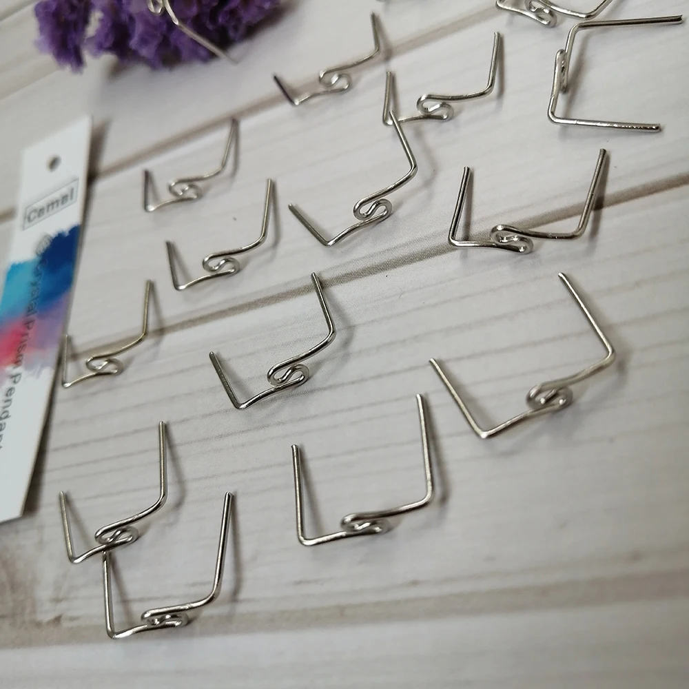 Camal 100 шт. 14 мм хром цвета M-образные витые штифтовые разъемы для хрустальной призмы из бисера, лампы, люстры, подвески «сделай сам»