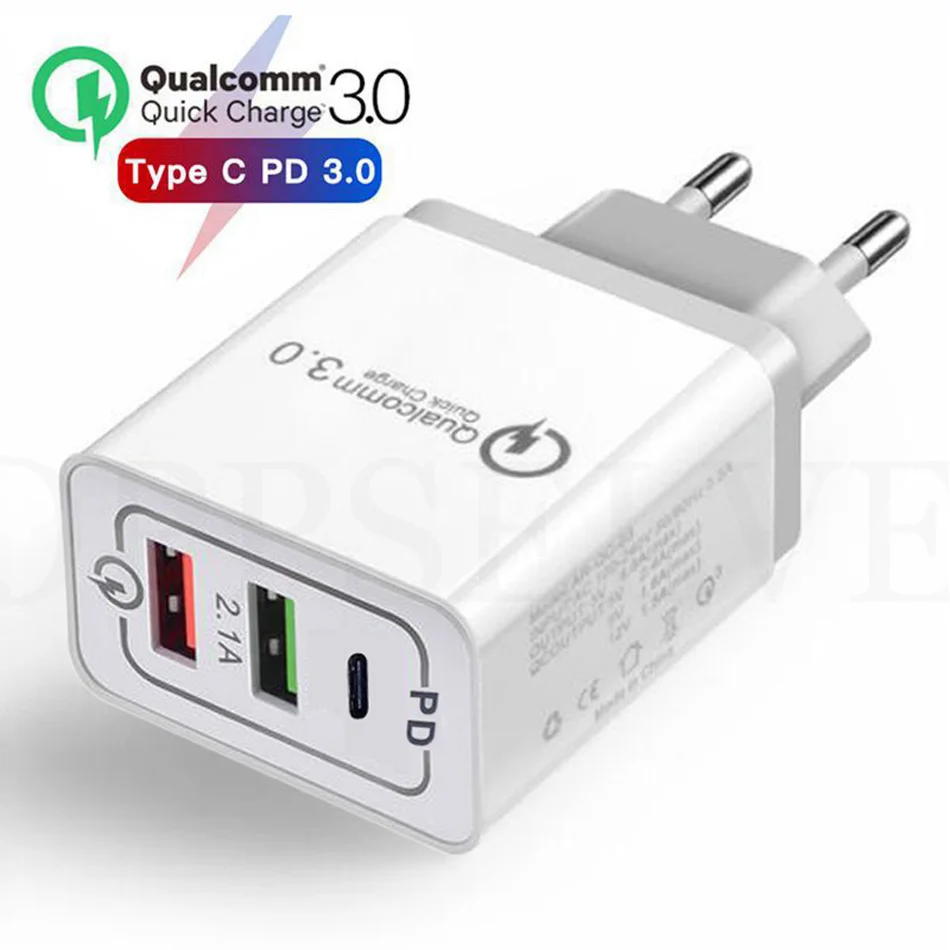 Зарядное устройство OSEVPORF Quick Charge 3,0 QC PD 30 Вт QC3.0 usb type C быстрое зарядное устройство для iPhone 11 Pro Max X Xs 8 7 Xiaomi Phone PD зарядное устройство