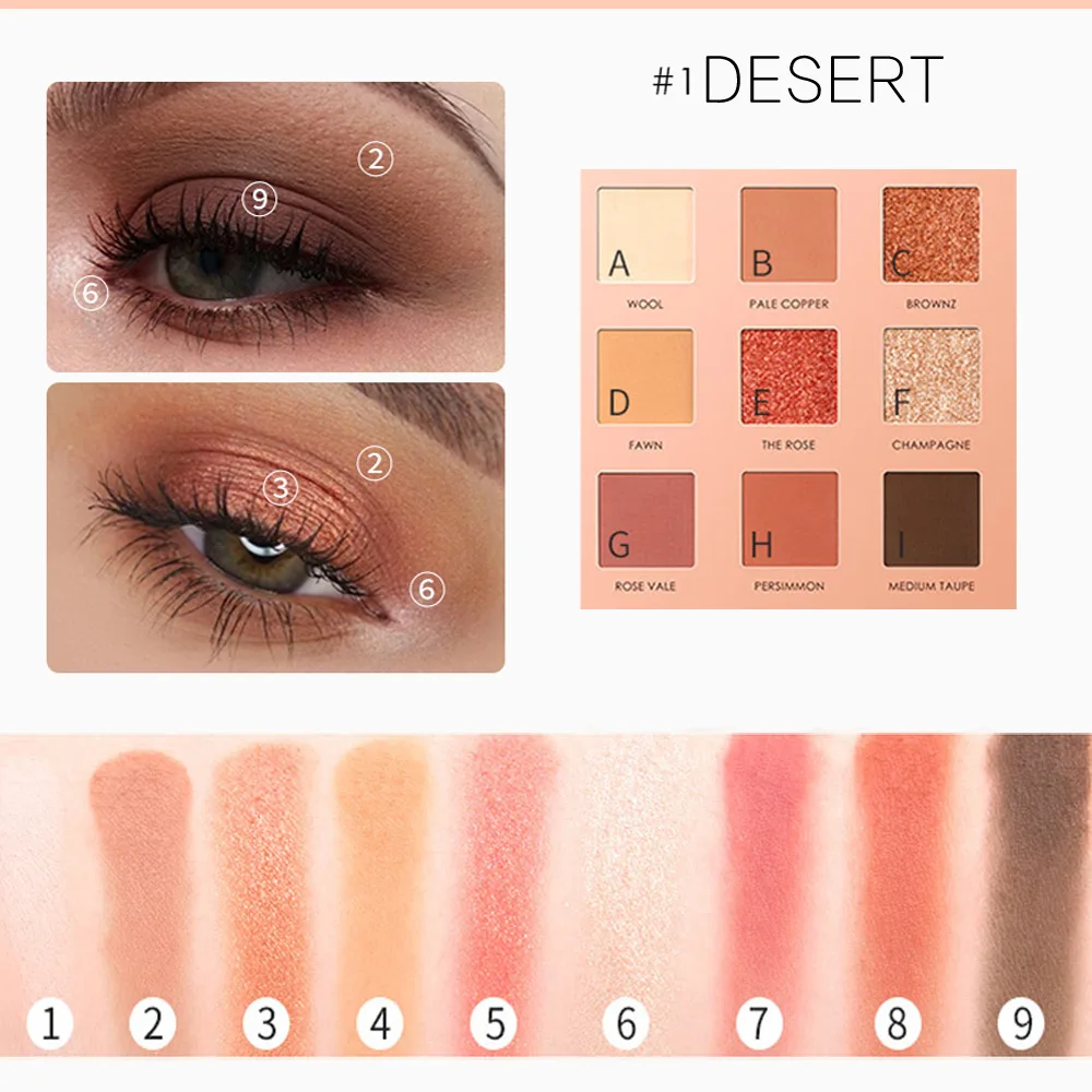 9 цветов Алмазные тени для век Палитра теней матовые мерцающие и блестящие
