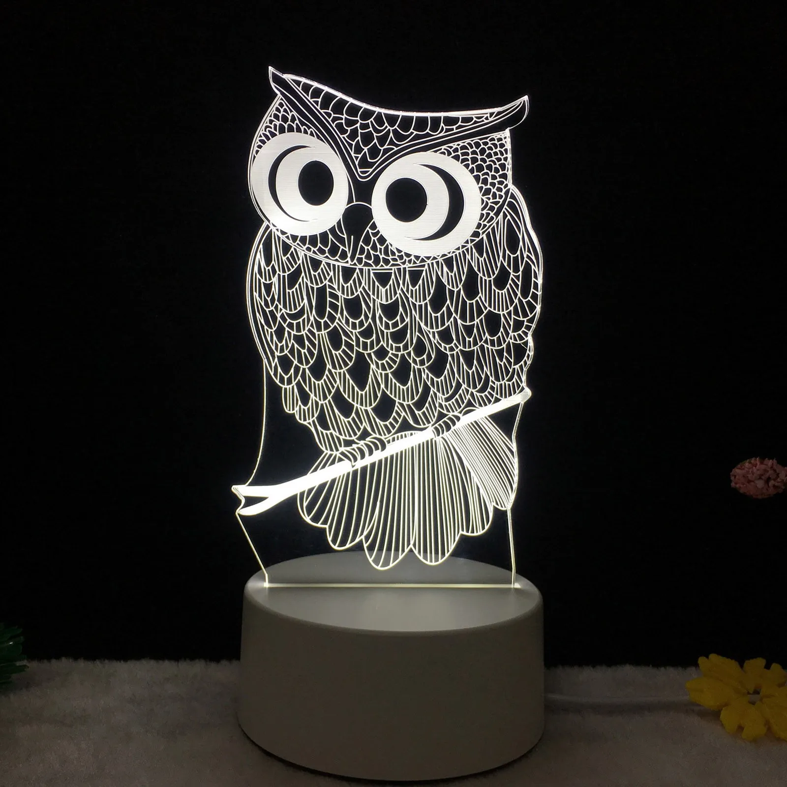 

3D LED Night Light Dynamic Action Figure 7 Colors Touch Optical Illusion Table Lamp Home Decoration Model