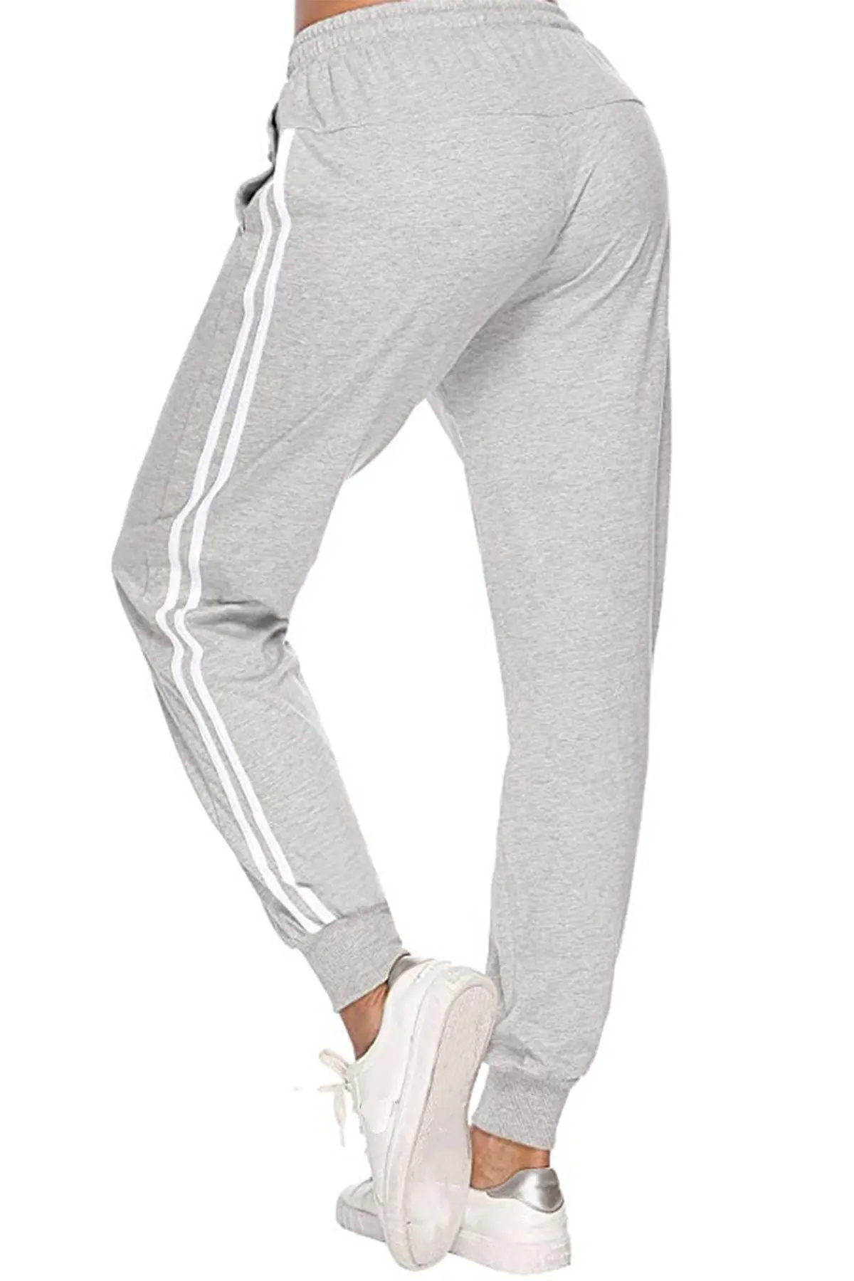 

2020 spring and autumn new products European women's two-bar white-rim color nine-point leggings