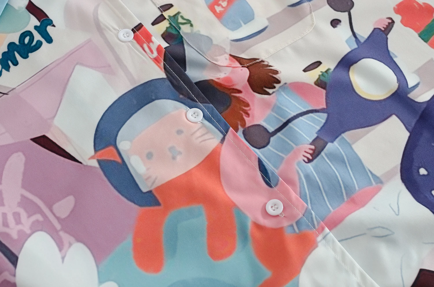 Блузка женская шифоновая с принтом в стиле Харадзюку оригинальный дизайн