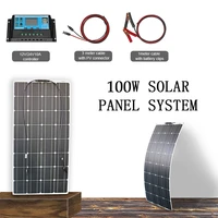 solar panels kit 100w 12v flexible battery charger monocrystalline panel solar system for home rv boat