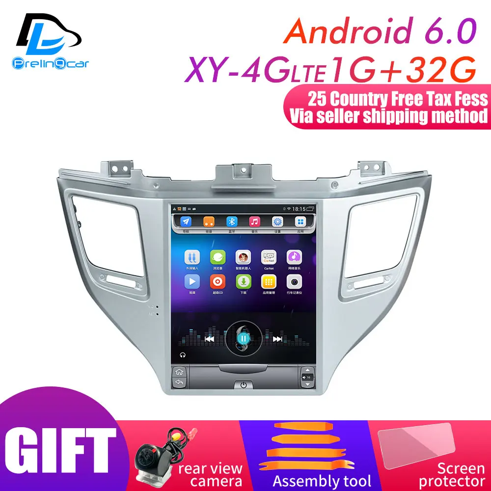 XY-4G 1G32G An6.0 32G rom вертикальный экран android 9,0 Автомобильный gps мультимедийный видео радио плеер тире для hyundai new Tucson лет автомобильный навигатор - Цвет: XY-4G 1G32G An6.0