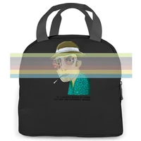 hunter s thompson psychedelic design print letter printing women men portable insulated lunch bag adult