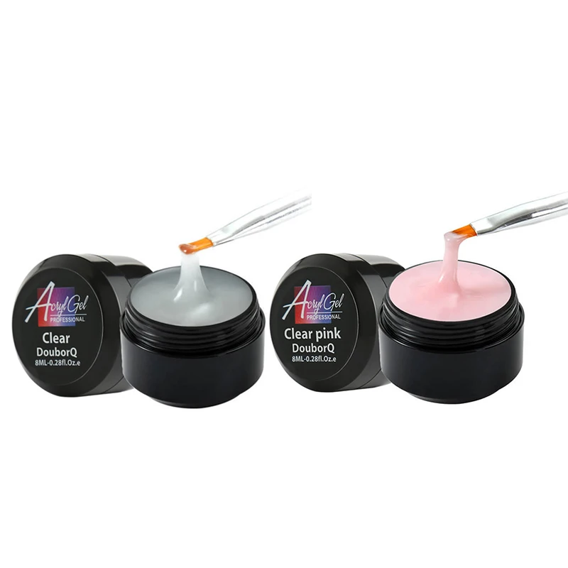 DouborQ 2 бутылки УФ-гель для наращивания ногтей прозрачный гель защиты от УФ лучей