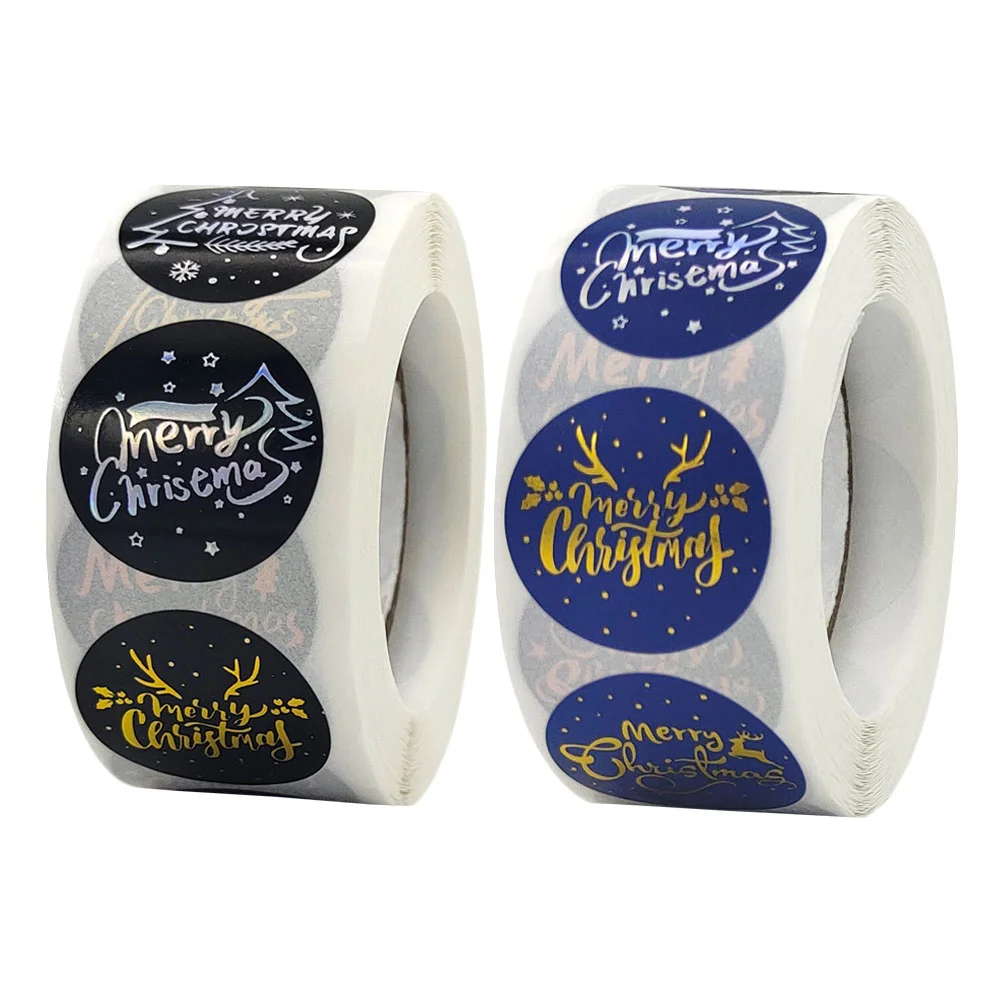 

2 Roll Christmas Sealing Stickers Self-Adhesive Stickers Festival Tag Stickers (Assorted Color)