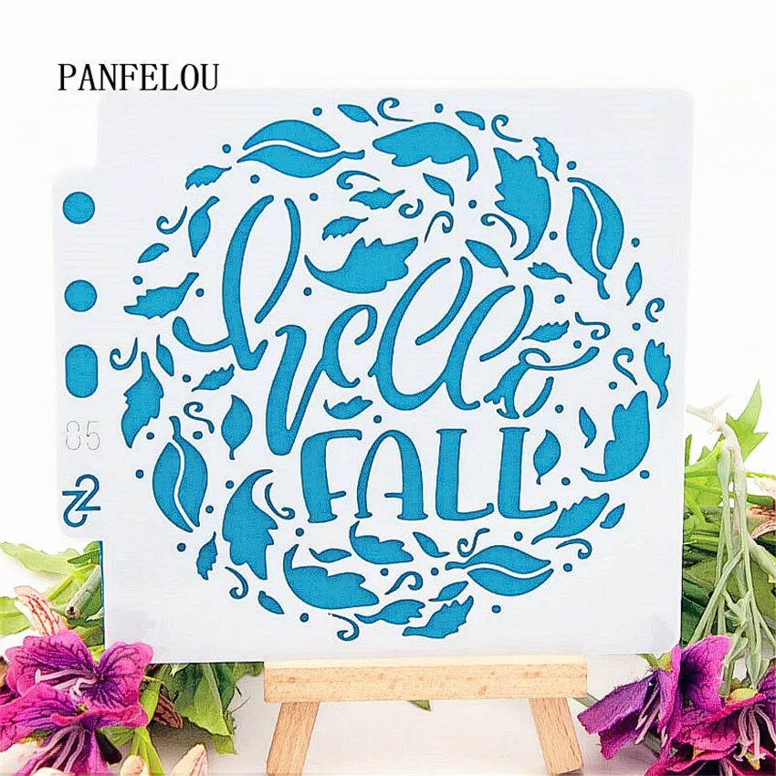 Лидер продаж трафареты для скрапбукинга hello fall с цветами Пластиковая форма