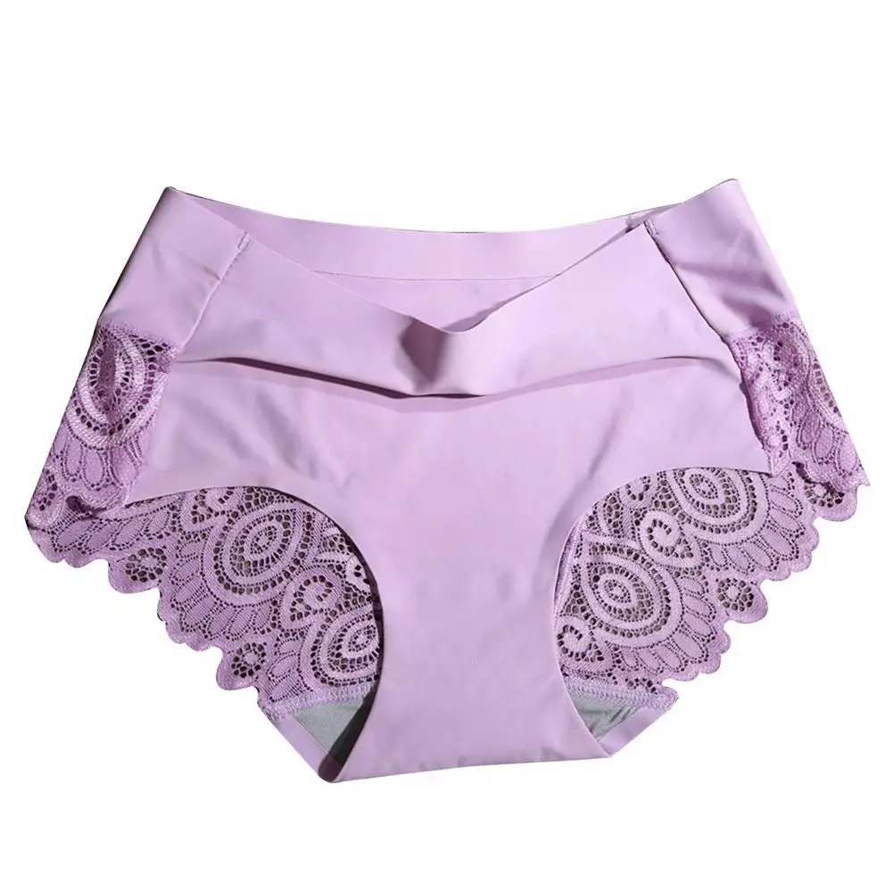 

1Pc Women Lingeries Sexy Hollow Out Lace Flower Briefs Solid Color Panties Elastic Seamless Underwear For Girls Ladies 9 Colors