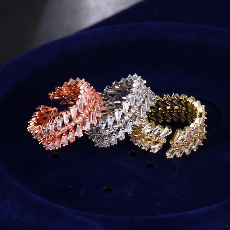 Женское регулируемое кольцо Bettyue очаровательное из кубического циркония три