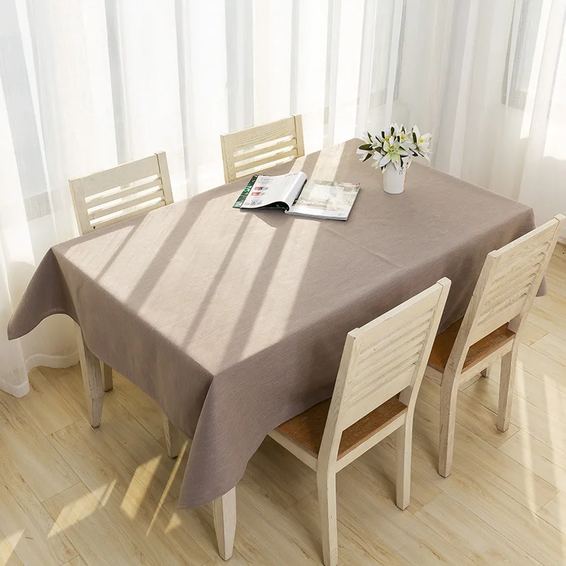 Скатерть из льна прямоугольная однотонная скатерть для стола кухни столовой
