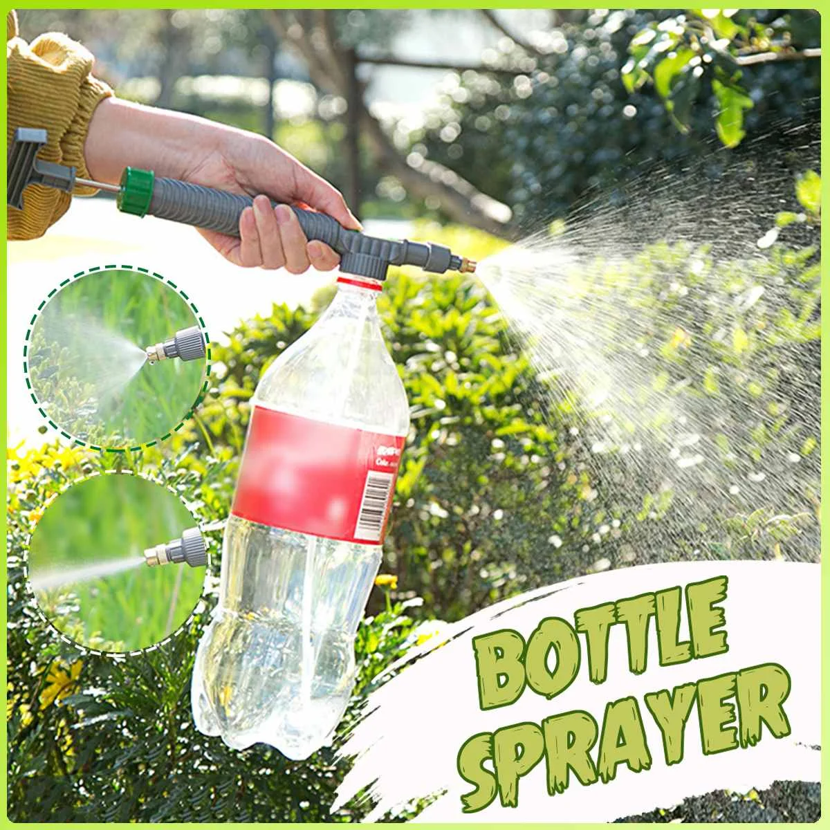 

High Pressure Air Pump Manual Sprayer Adjustable Drink Bottle Spray Watering Head Nozzle Garden Watering Garden Tool