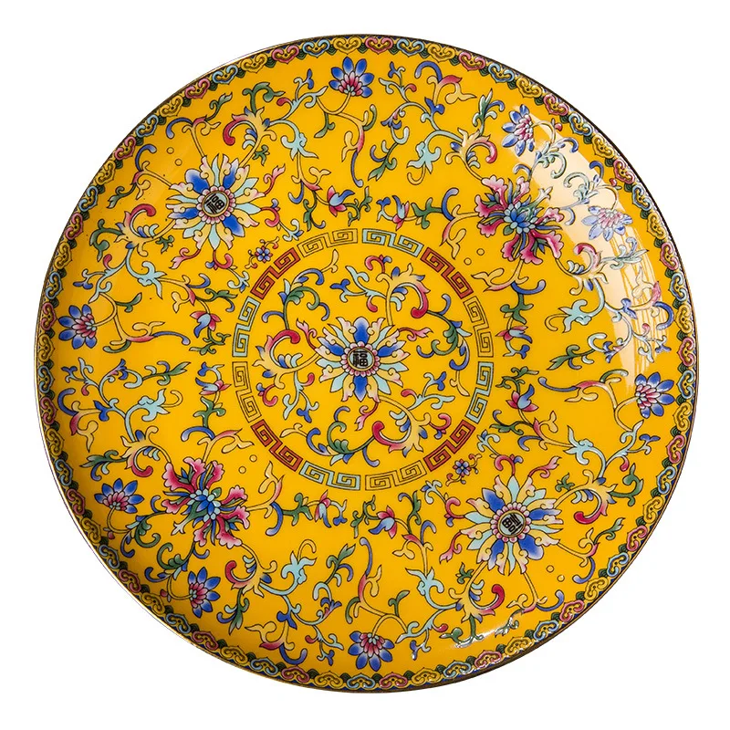 Hand-Painted Enamel 6-Inch Bone China 1 Piece Porcelain Dinner Plate Home Chinese Retro Tableware Ceramic Dish For Snacks Tray | Дом и сад