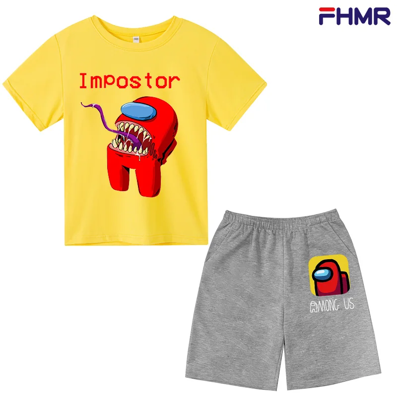 

Summer Boys and Girls Comfortable and Fashionable Children's Short-sleeved T-shirt Shorts Suit Boys Two-piece