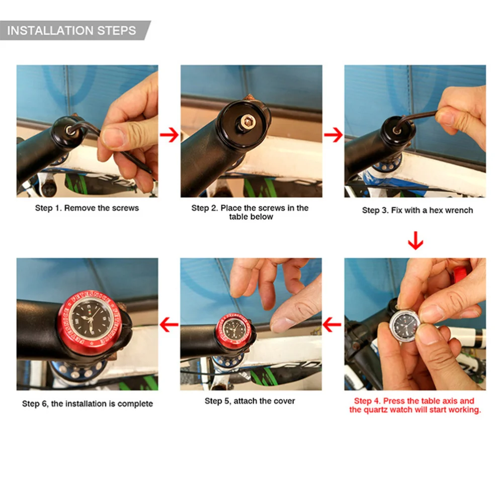 Водонепроницаемая светящаяся велосипедная гарнитура стволовые часы для