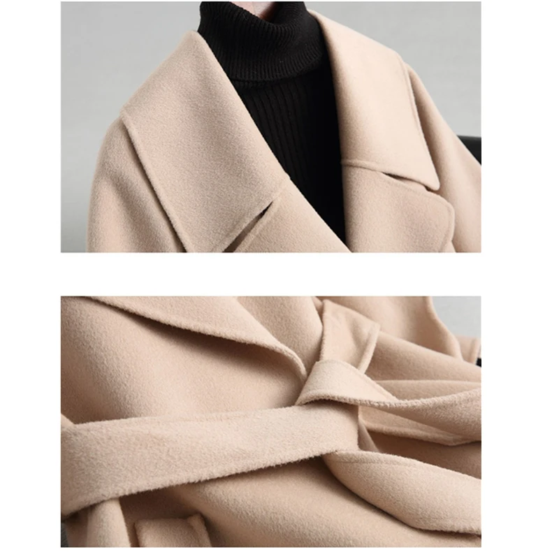 Женское шерстяное пальто зимнее на осень и зиму 90% шерстяная куртка большого