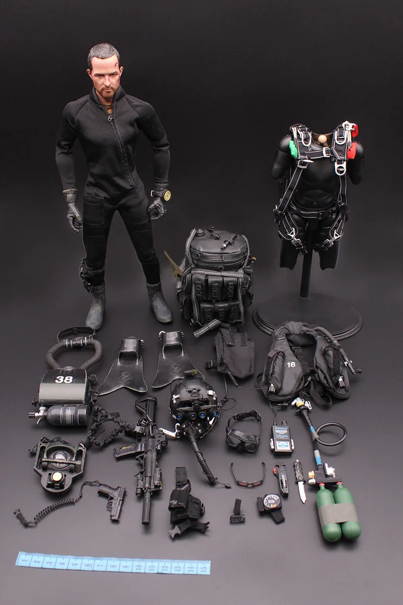 

1/6 Scale M004 US NAVY Seal Halo UDT Night Diving Paratrooper Jumper Model for 12" Action Figurine Whole Set Body Model Doll