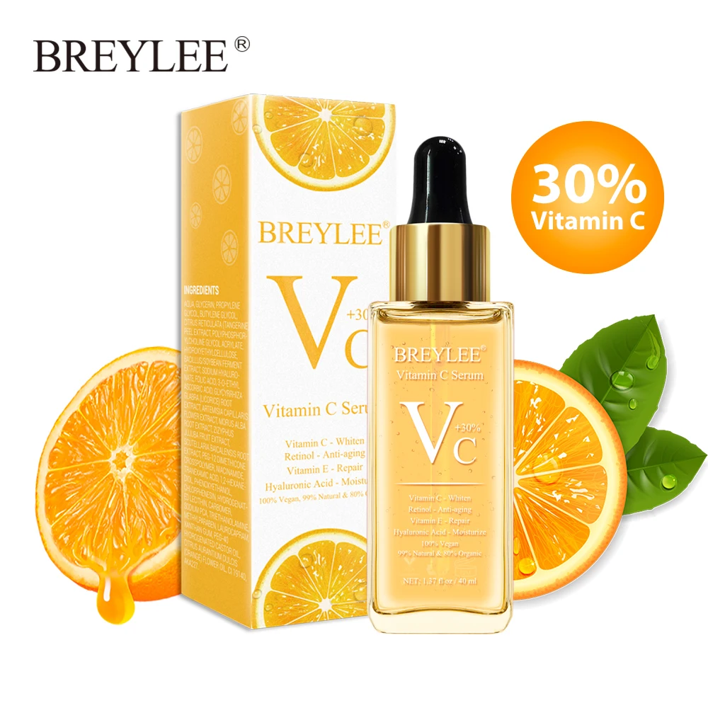 

BREYLEE Vitamin C Serum Remove Dark Spots Hyaluronic Acid Moisturizing Anti Aging Whitening Facial Essence Face Skin Care 40ml