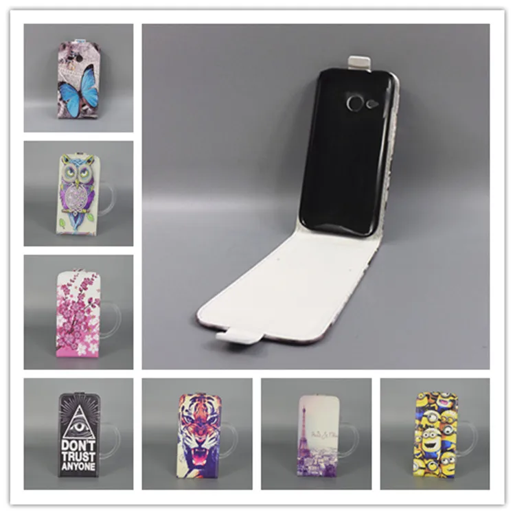 Для htc M8 mini One 2 Лидер продаж милый рисунок PrintingVertical флип чехол с откидной крышкой для вертикальное открывание