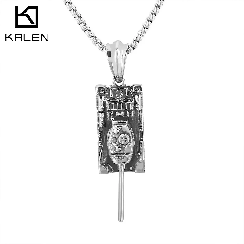 Ожерелье Kalen мужское механическое из нержавеющей стали с подвеской в виде тяжелого резервуара