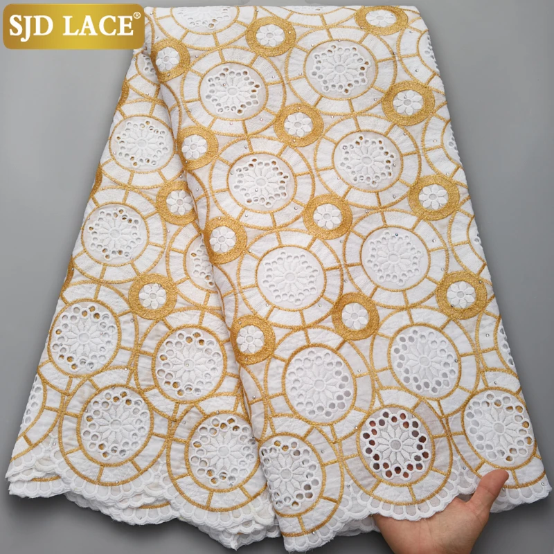 

Кружевная швейцарская хлопковая кружевная ткань SJD, Африканское кружево в дубайском стиле, высококачественные 100% хлопковые материалы для нигерийских платьев всех, A2670