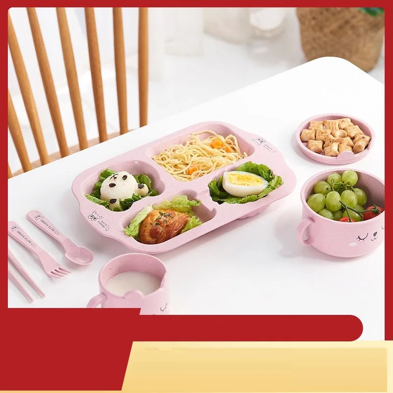 Детские тарелки для кормления набор посуды детей ложка посуда детская тарелка