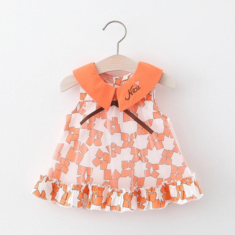 YALOODE летнее платье для новорожденных хлопковое с бантом и принтом маленьких