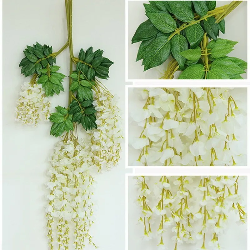 12 шт. 110 см искусственный цветок Висячие Шелковые Растения сад растения свадебные
