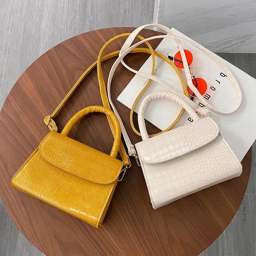 

2021 Alligator Pattern Mini Crossbody Bags for Women 2020 PU Leather Shoulder Bag Fashion Ladies Designer Small Women's Handbag