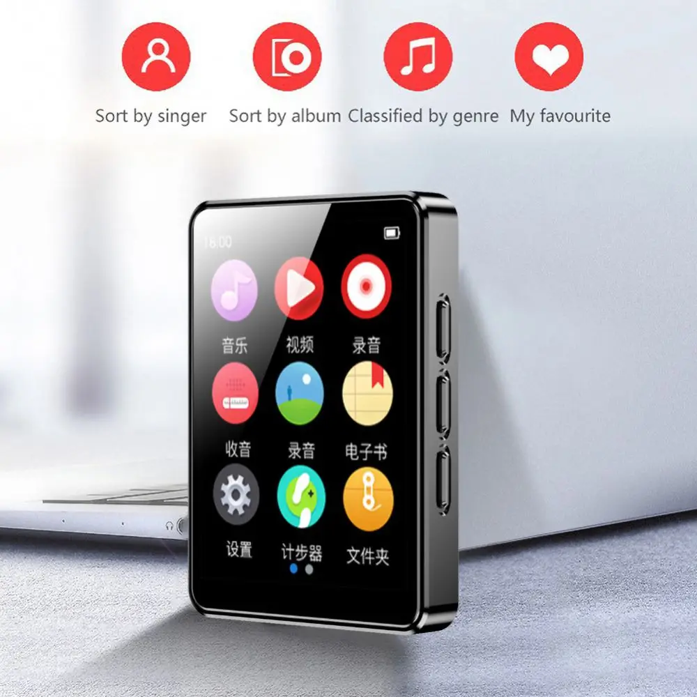 

Hi-Fi плеер Walkman, музыкальный плеер с поддержкой Bluetooth 5,0, 8/16/32/64 ГБ, с Полноразмерным сенсорным экраном, с функцией записи электронных книг, FM-радио и видео