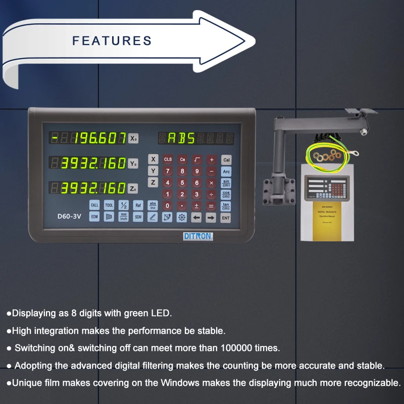 DITRON DRO мельница металлический корпус 3 оси цифровой индикации дисплей |