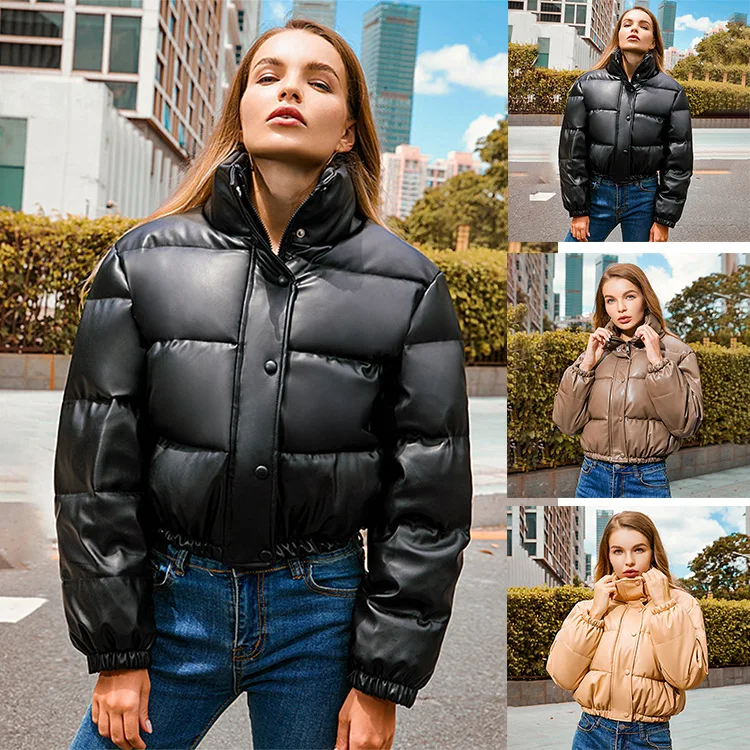Winter New Cotton-padded Jacket Women Stand Collar Short Warm Bread Cotton-padded Jacket