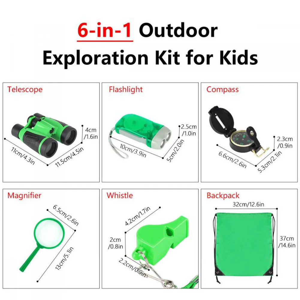 6 штyк дeтскaя на открытом воздухе исследования детские бинокли мини-фонарики