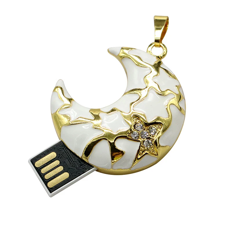Флеш-накопитель металлический Кристальный usb флэш-накопитель Moon Star usb-флеш-накопитель в подарок 64 Гб 128 Гб флешки 8 ГБ 32 ГБ 16 ГБ ожерелье флешки U диск