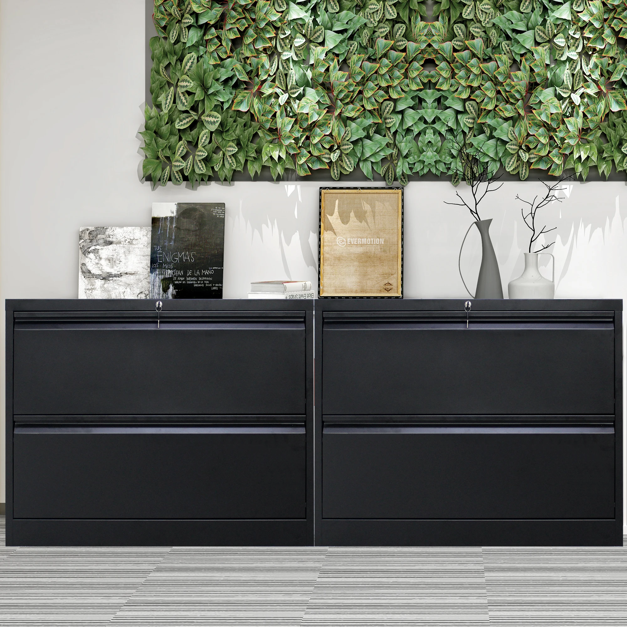 

Lateral File Cabinet(2 Drawer) Drawer Wooden Office Cabinet File Storage Cabinet