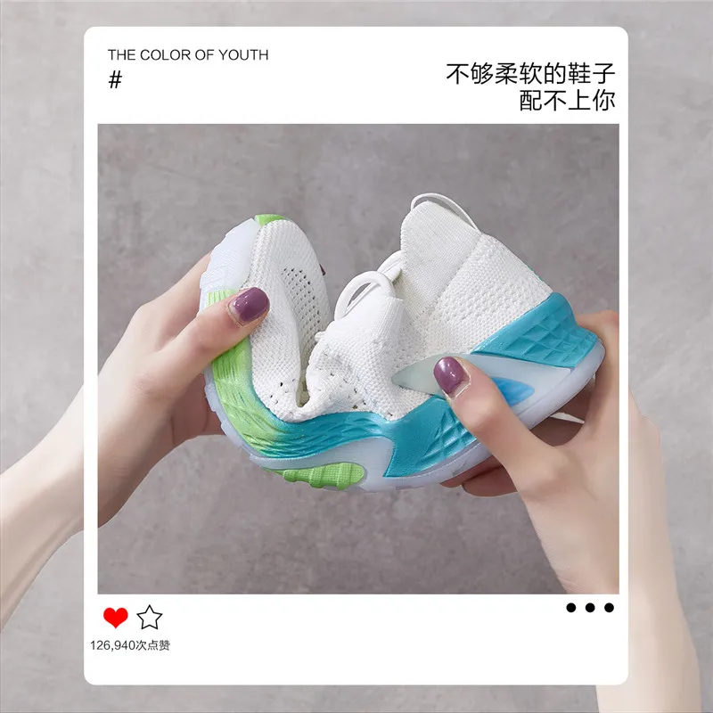 

Summer Cool Girls Women Chunky Platform Sneakers Soft Fashion Lace Up Woman Mesh Breathable Basket Female White Casual Shoes