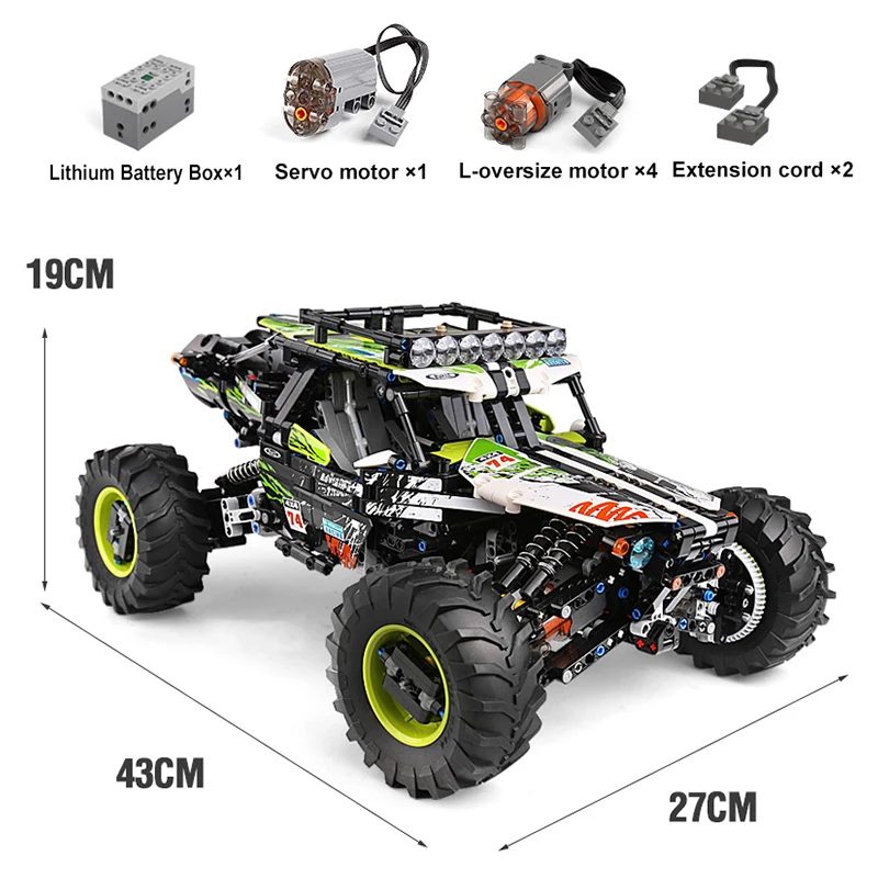 

Mould King Moc High-Tech Buggy Remote Control Terrain Off-Road Climbing Truck model Building Blocks Lepining 18002 Kid Toy Gifts