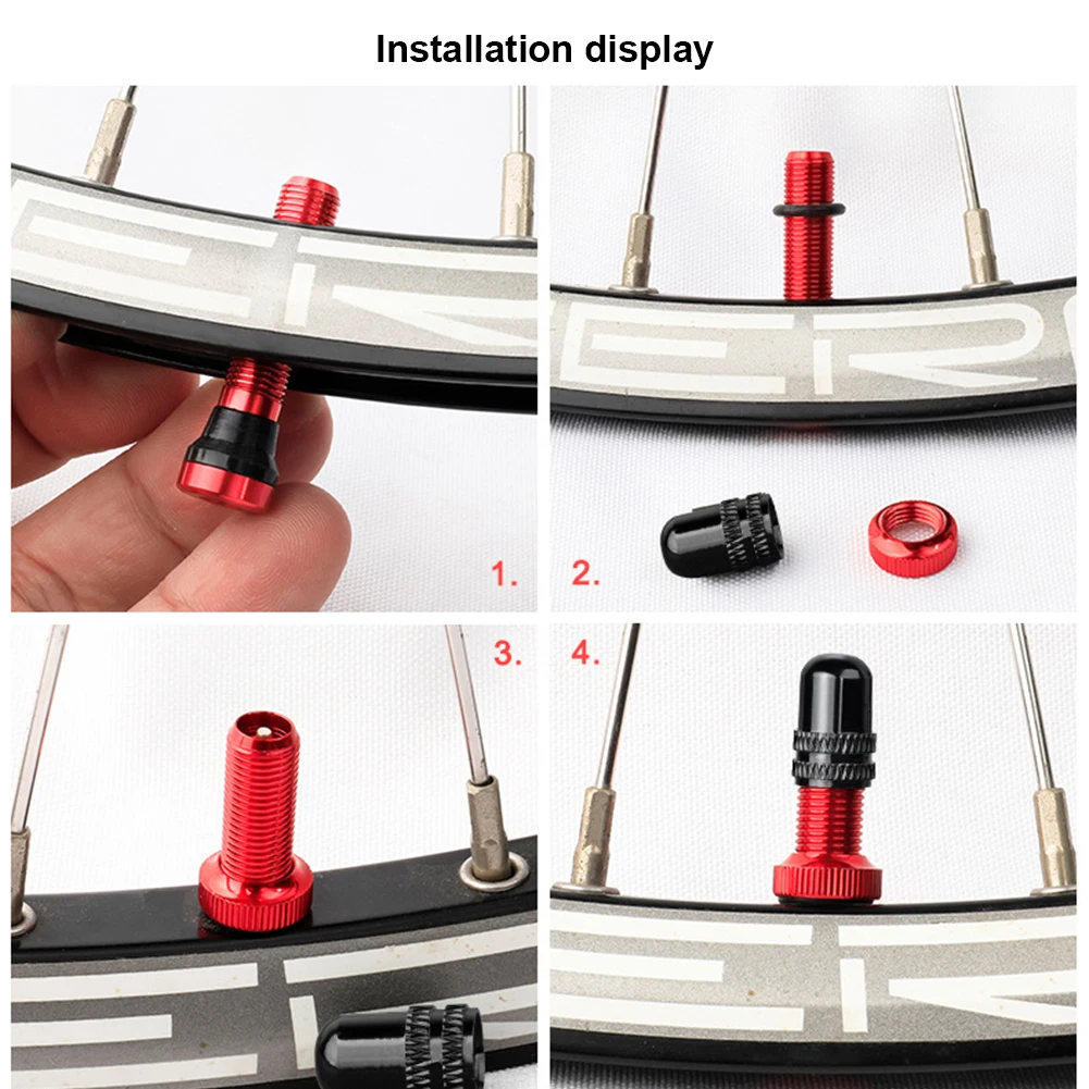

2PCS Bicycle Schrader A/V Valves 40/60mm CNC Machined Anodized Nipple for MTB Road Bike Tubeless Rims
