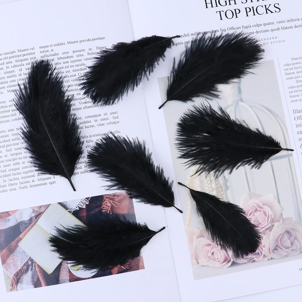 

10 PCS White Small Ostrich Feathers Party Home Wedding Decoration Carnival Accessory Dyed Plumes For Crafts 5-10CM/2-4 Inch