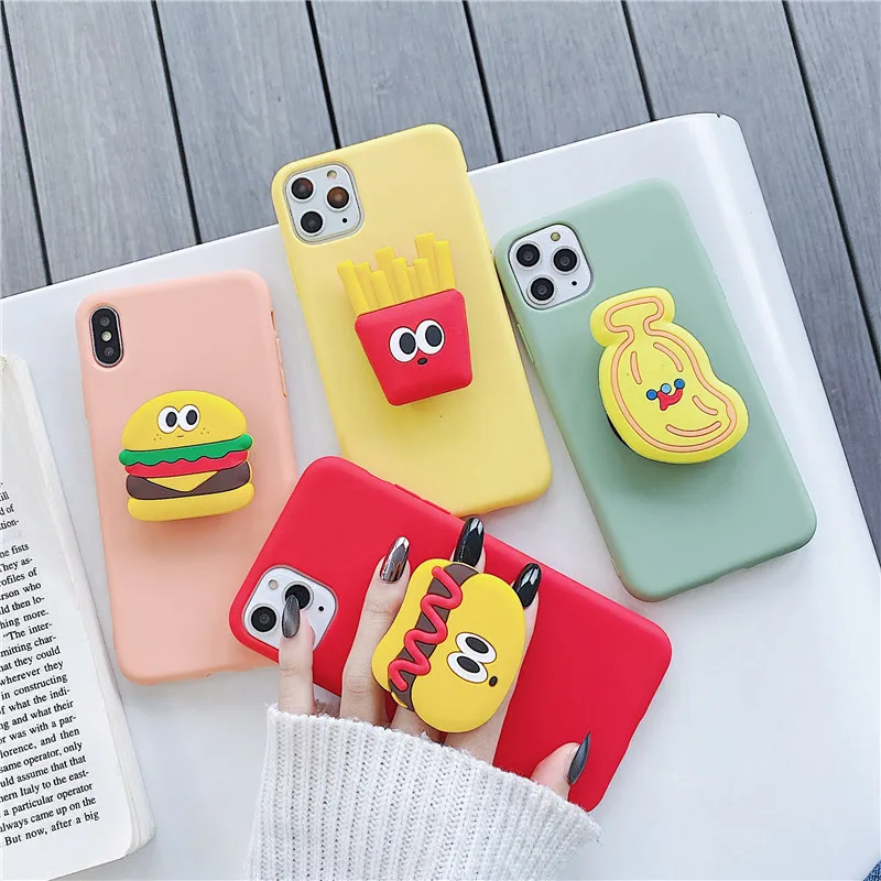 Мягкий 3D чехол для телефона с изображением гамбургера картошки фри iphone X XR XS 11 Pro Max
