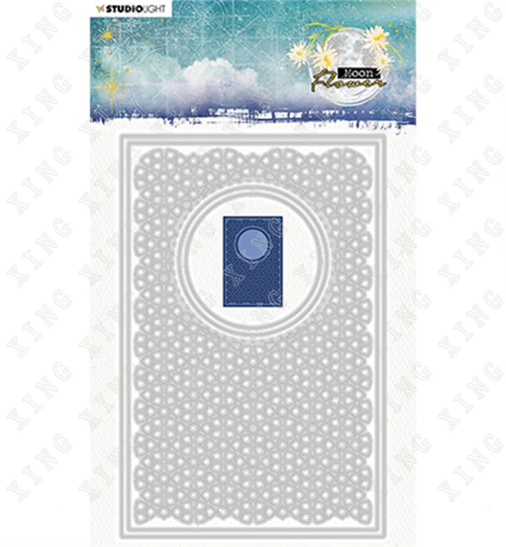 

Rectangle Moon Flower Collection New Metal Cutting Dies Scrapbook Diary Decoration Embossing Template Diy Greeting Card Handmade