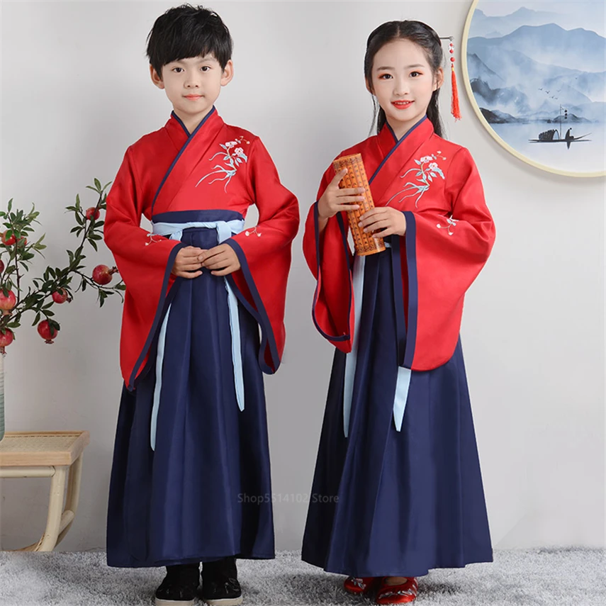Комплект одежды для мальчиков и девочек традиционный китайский комплект с
